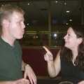 Clare wags a finger at Mikey P, BSCC Bike Rides and Ten-Pin Bowling, Thornham and Norwich - 18th September 2004