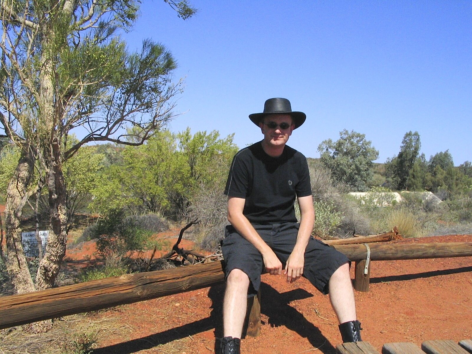 A self-timer shot of Nosher's gnarly legs from The Red Centre: Yulara and Uluru, Northern Territories, Australia - 8th October 2004