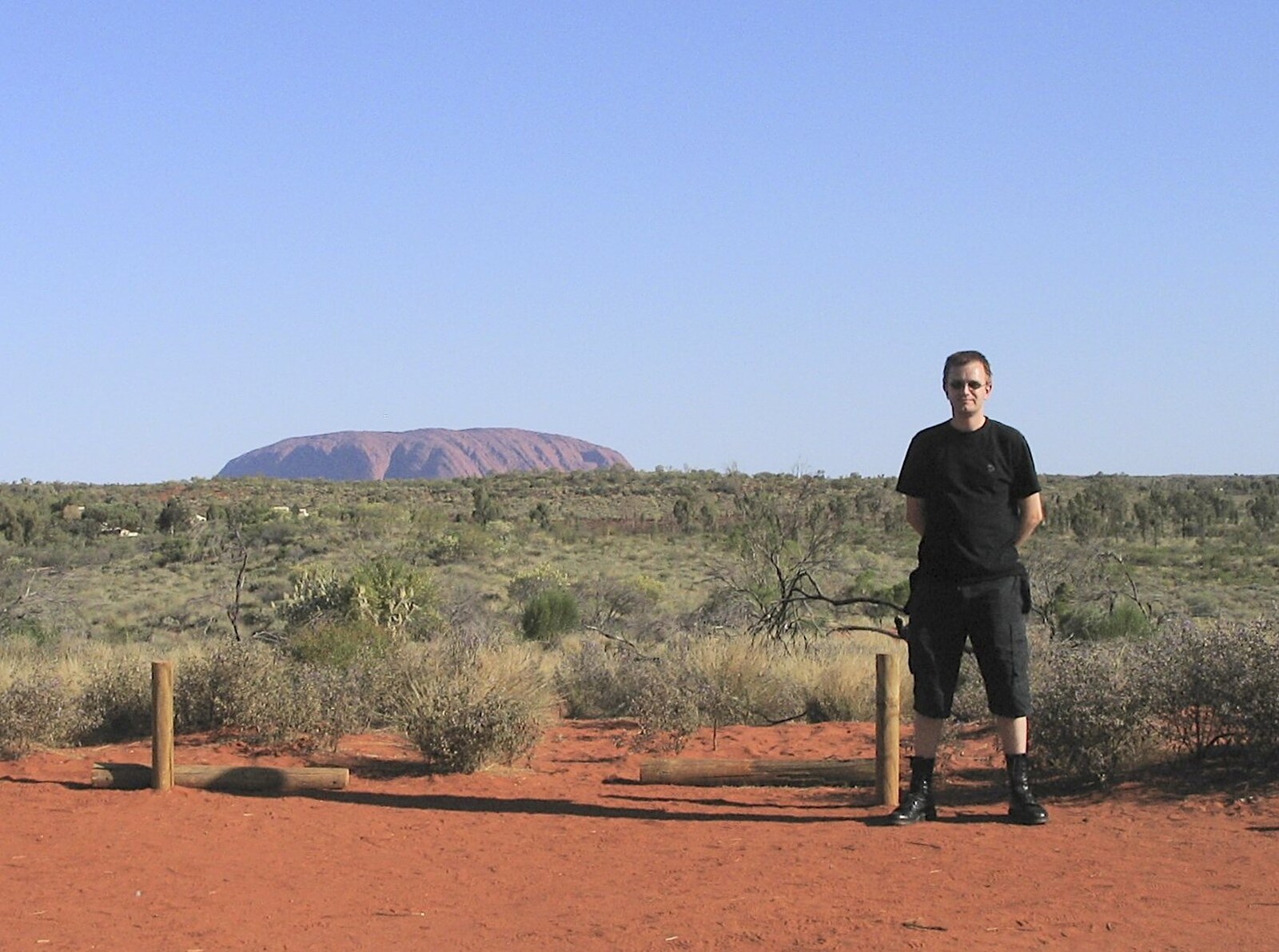 A selfie with Uluru from The Red Centre: Yulara and Uluru, Northern Territories, Australia - 8th October 2004