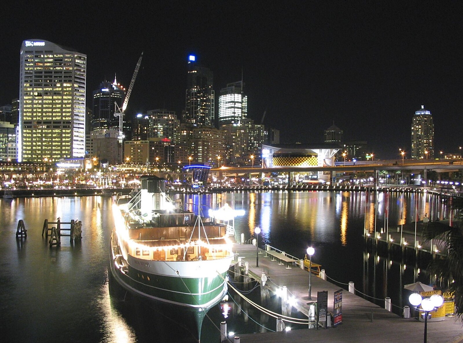 Darling Harbour by night from Sydney, New South Wales, Australia - 10th October 2004