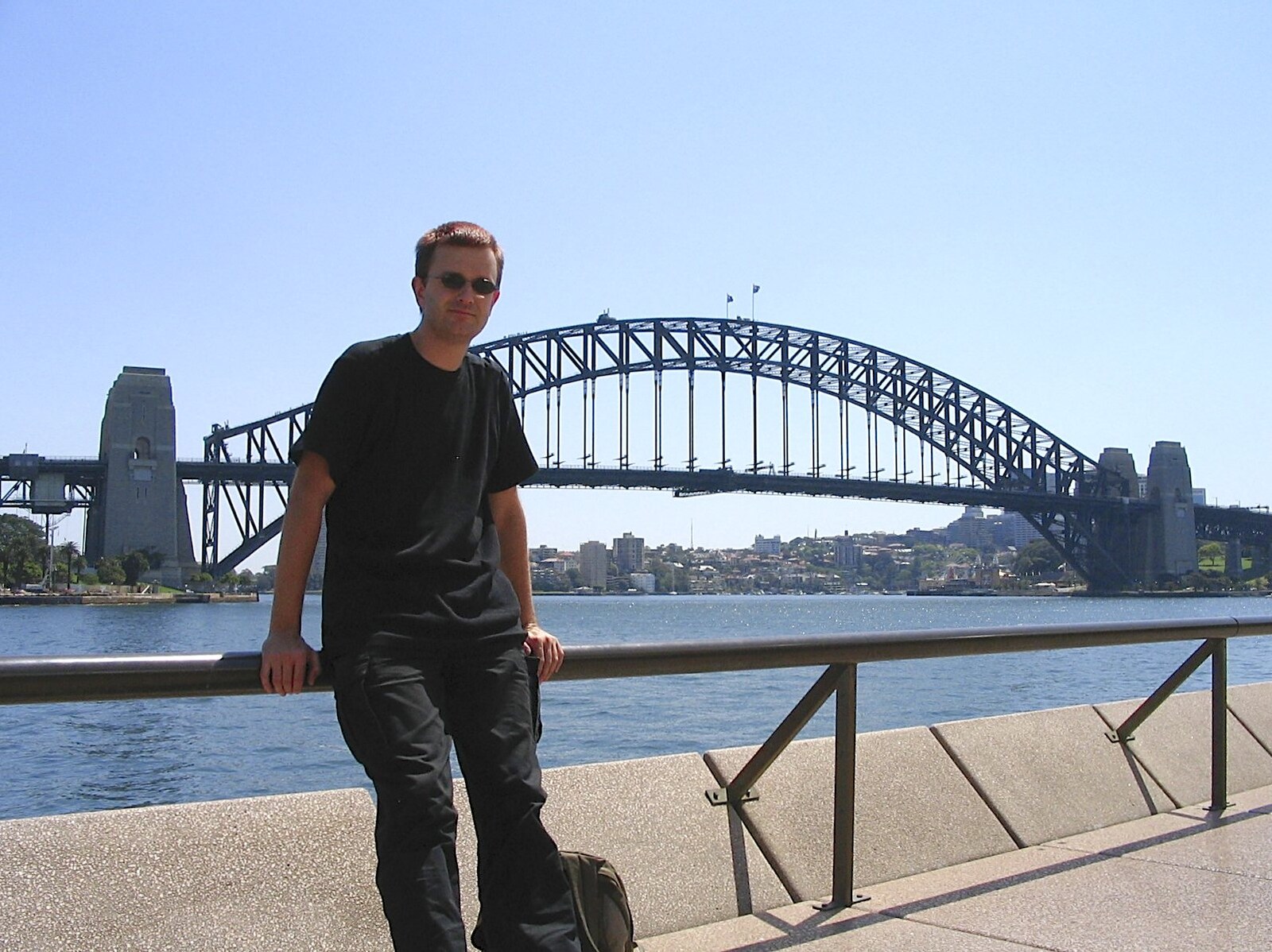 A selfie in front of the bridge from Sydney, New South Wales, Australia - 10th October 2004