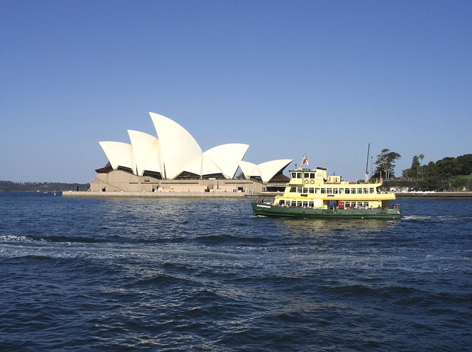A ferry trundles past the Opera House from Sydney, New South Wales, Australia - 10th October 2004