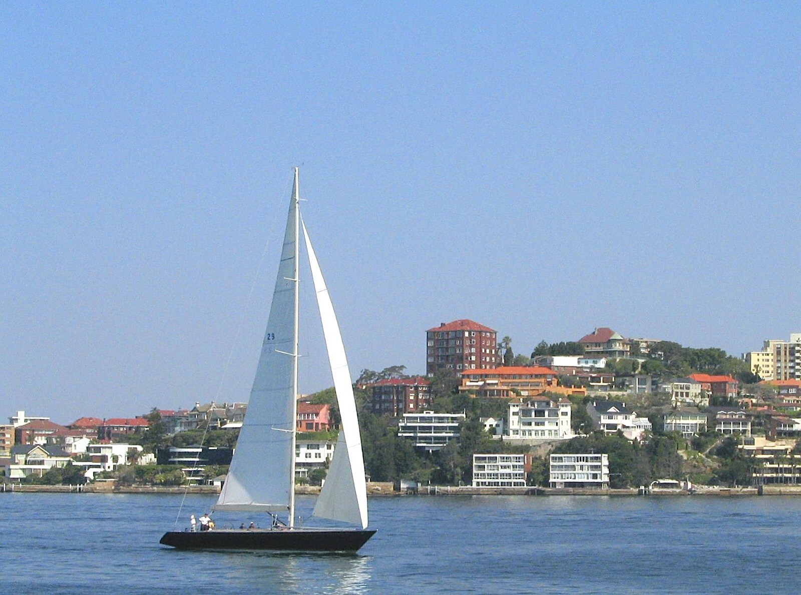 A yacht sails up the river from Sydney, New South Wales, Australia - 10th October 2004