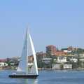 A yacht sails up the river, Sydney, New South Wales, Australia - 10th October 2004