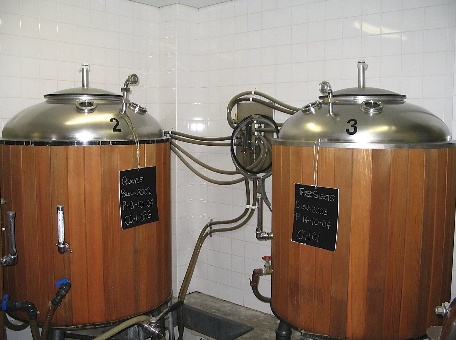 Fermenters in the Nelson's brewery from Sydney, New South Wales, Australia - 10th October 2004