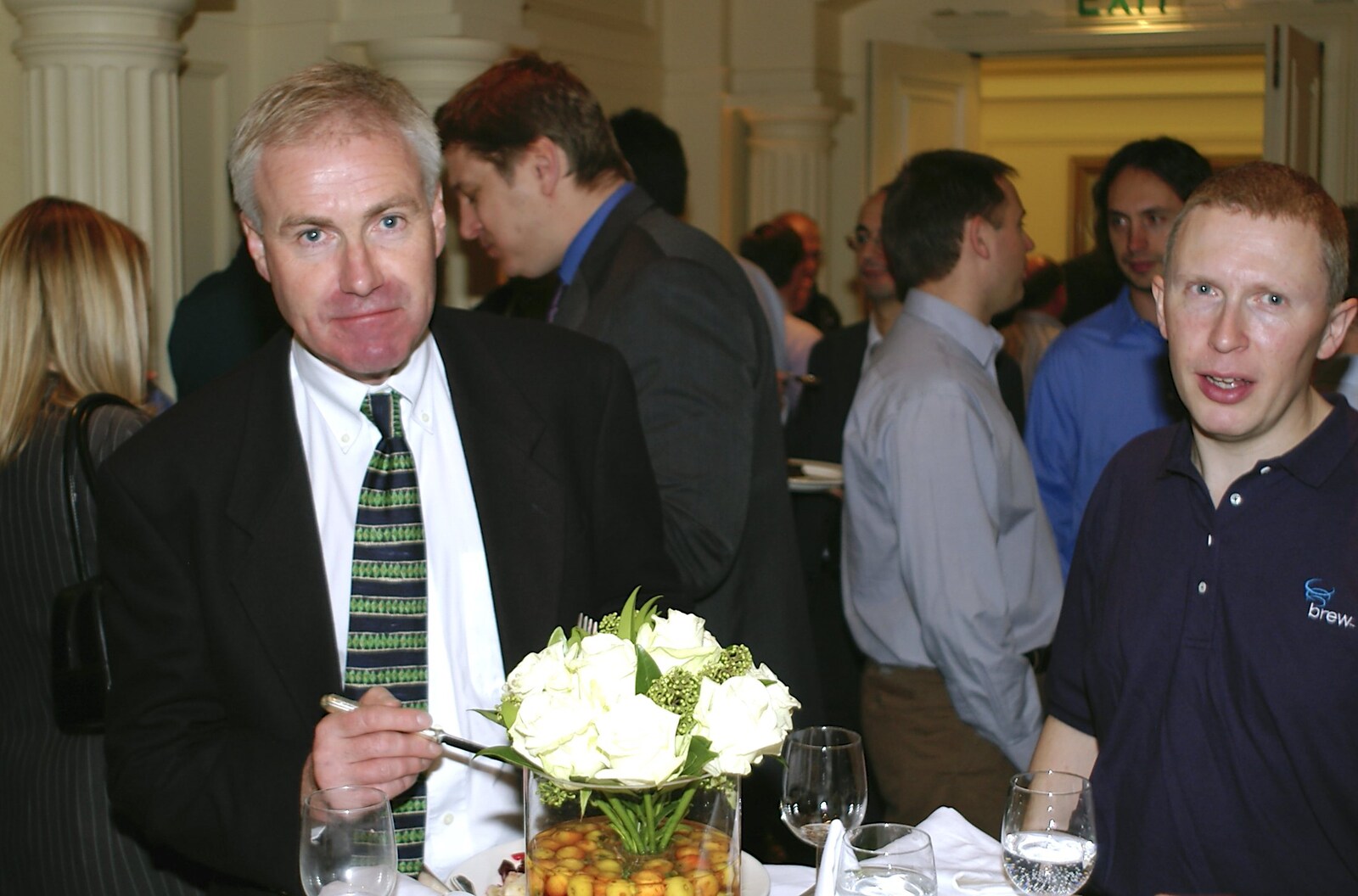 Trigenix CFO, Andrew Clarke and Steve from Qualcomm Europe All-Hands, Berkeley Hotel, Knightsbridge - 18th November 2004