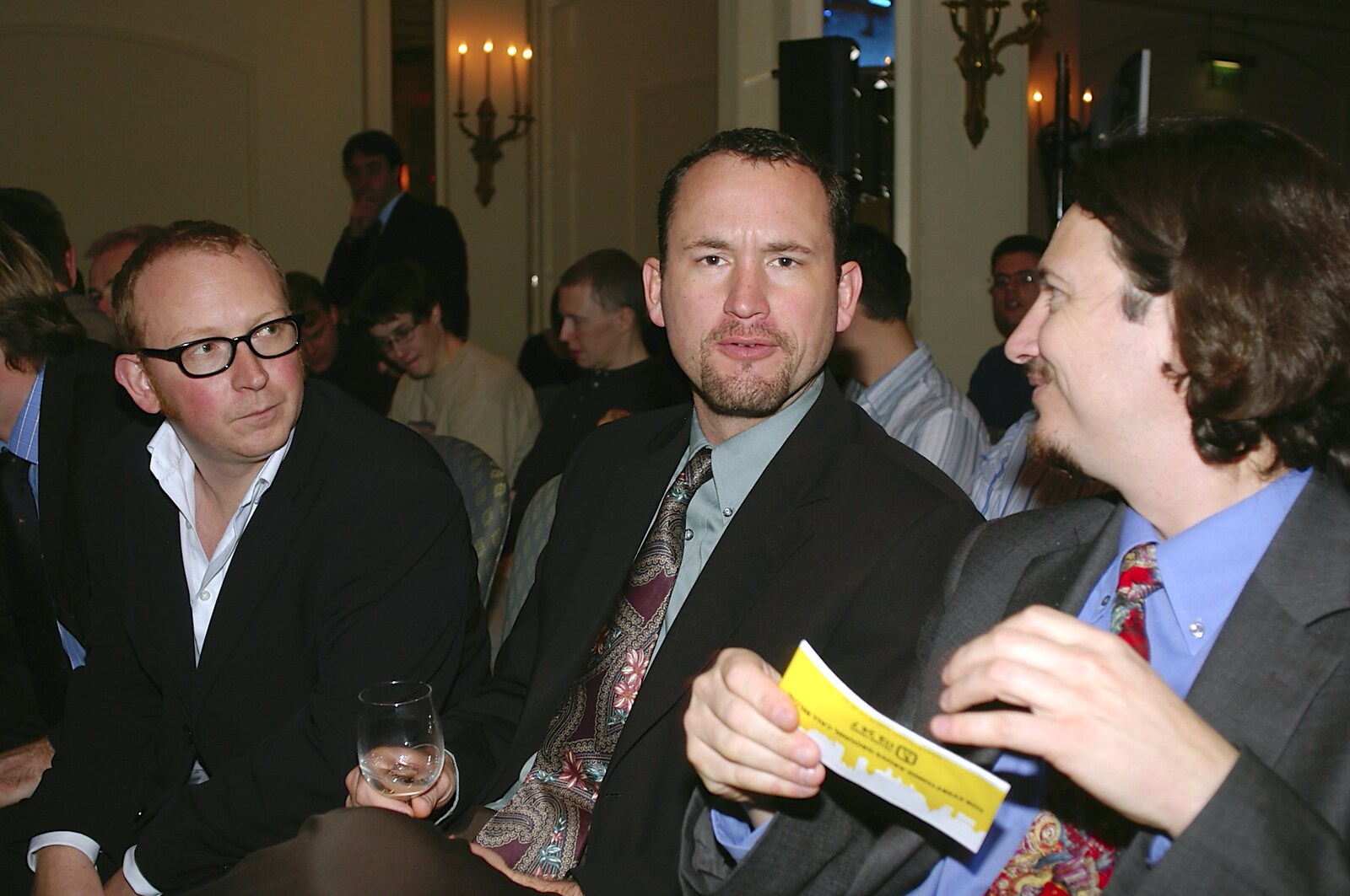 Julian, Jim, and a guy from Farnborough  from Qualcomm Europe All-Hands, Berkeley Hotel, Knightsbridge - 18th November 2004