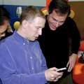 Steve shows off a phone demo, Qualcomm Europe All-Hands, Berkeley Hotel, Knightsbridge - 18th November 2004