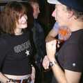 Henry chats to a regular 'groupie', The BBs' Last-Ever Gig at The Cider Shed, Banham, Norfolk - 19th November 2004