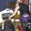 Jo puts the desk away in its case, The BBs' Last-Ever Gig at The Cider Shed, Banham, Norfolk - 19th November 2004