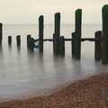 A ghostly sea and eroded groynes, A Trip to East Lane, Bawdsey, Suffolk - 28th November 2004