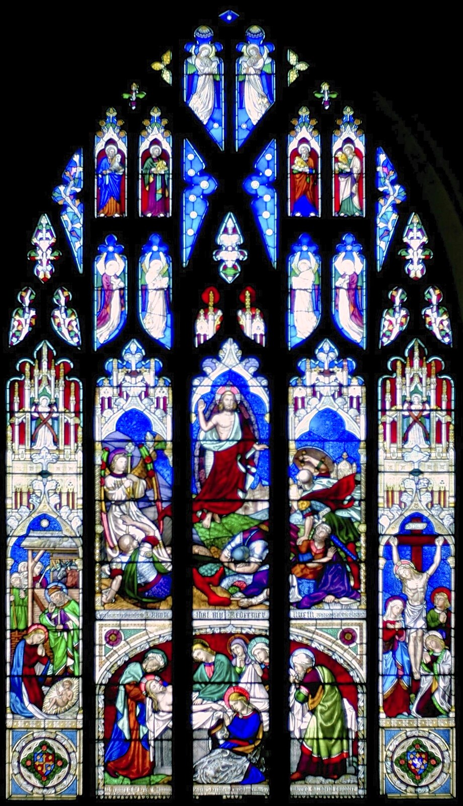 A stained glass window in St. Mary's from Christmas Lights and St. Mary's Church, Diss, Norfolk - 29th November 2004