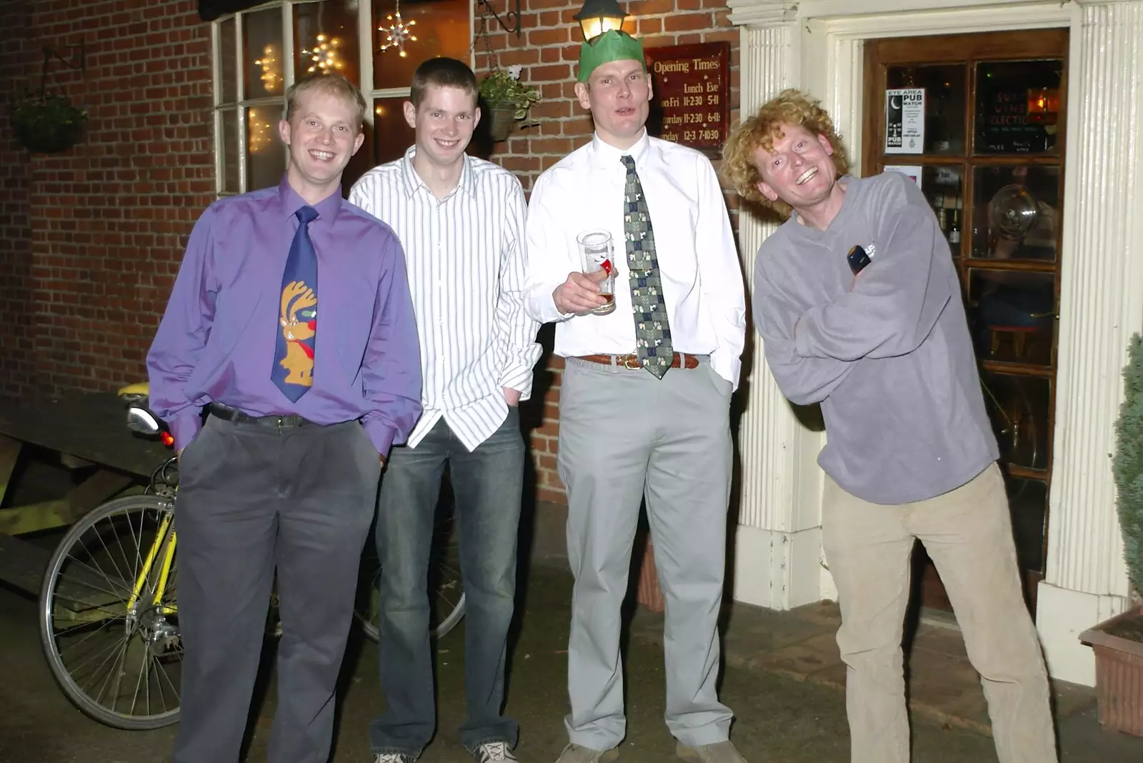 A group photo of the lads, from The BSCC Annual Dinner, The Brome Swan, Suffolk - 4th December 2004