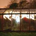 The greenhouse is all lit up, Bill's Birthday and Lights in the Dark, Yaxley and Brome, Suffolk - 11th December 2004