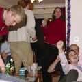 Claire celebrates a victory, Bill's Birthday and Lights in the Dark, Yaxley and Brome, Suffolk - 11th December 2004
