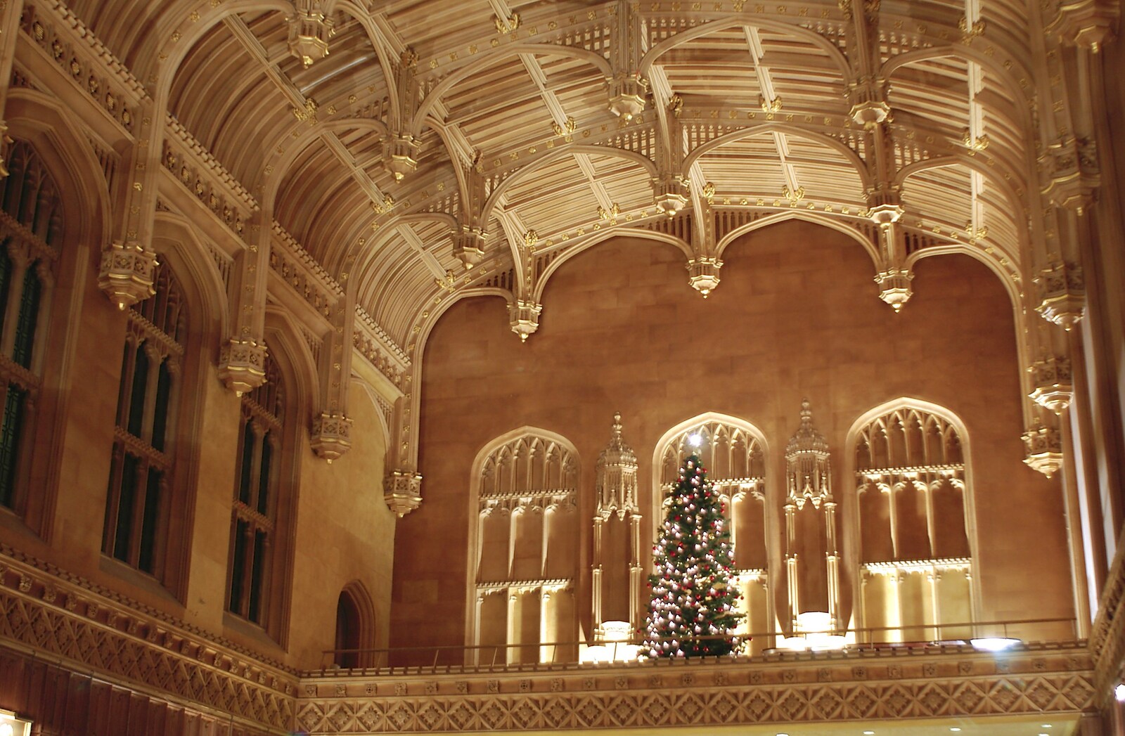 The roof of the dining hall from Qualcomm Cambridge's Christmas Do, King's College, Cambridge - 22nd December 2004