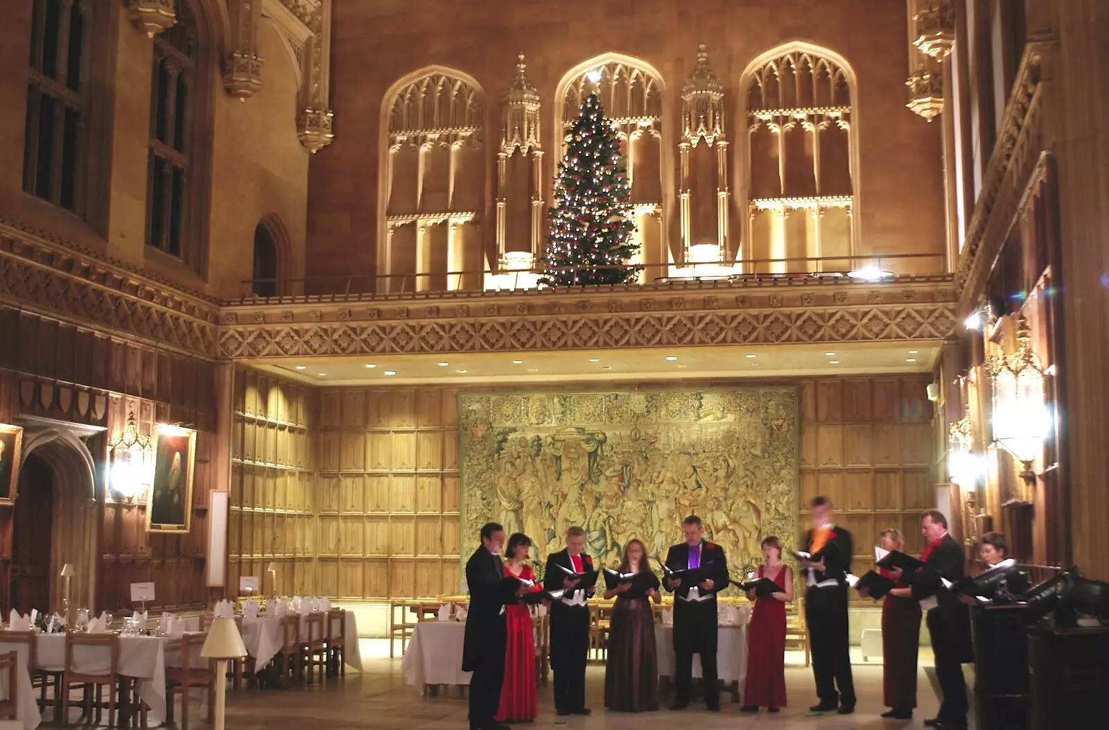 The Cambridge Voices serenade us, from Qualcomm Cambridge's Christmas Do, King's College, Cambridge - 22nd December 2004