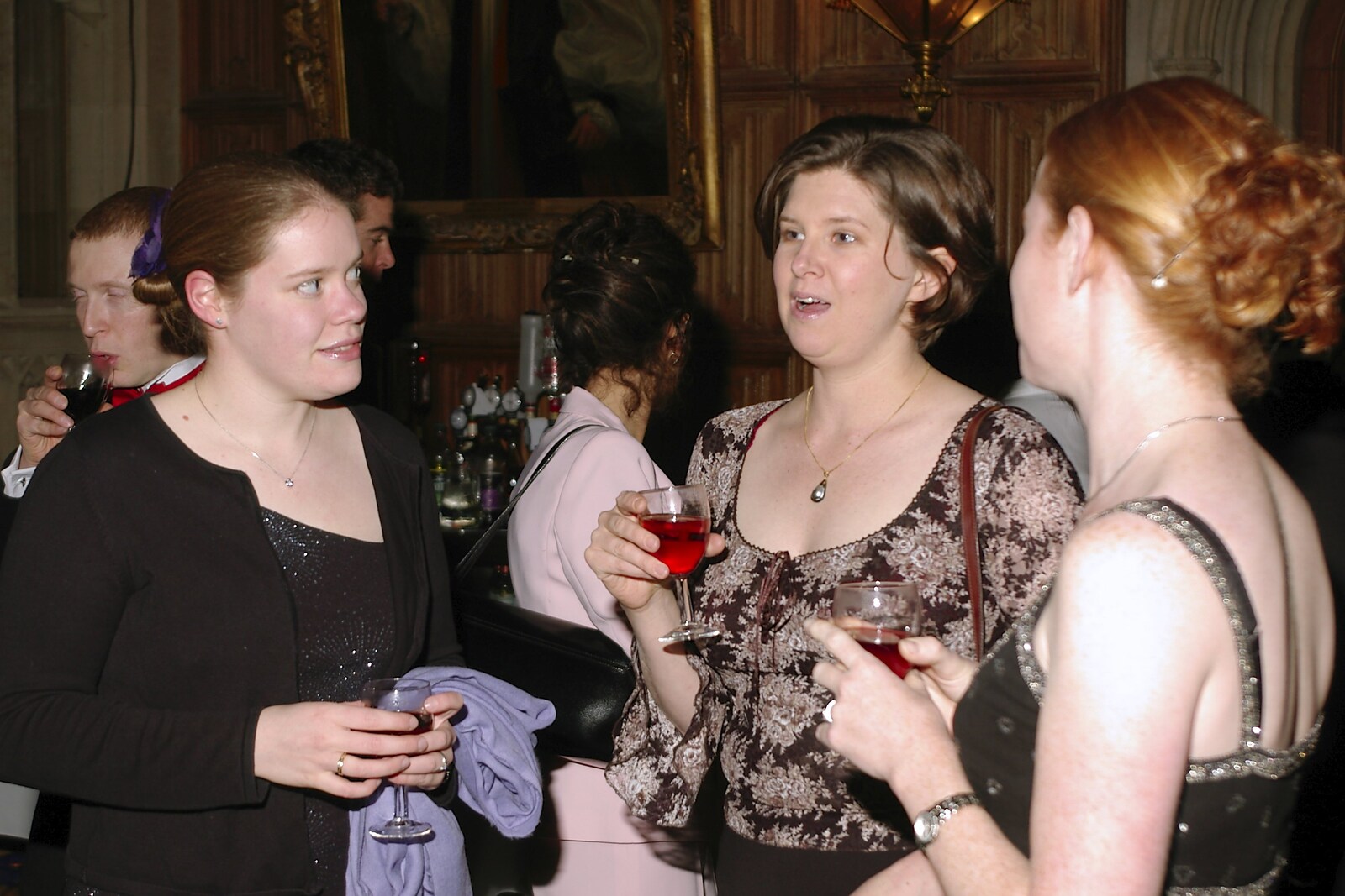 Clare, Liz and Cath from Qualcomm Cambridge's Christmas Do, King's College, Cambridge - 22nd December 2004