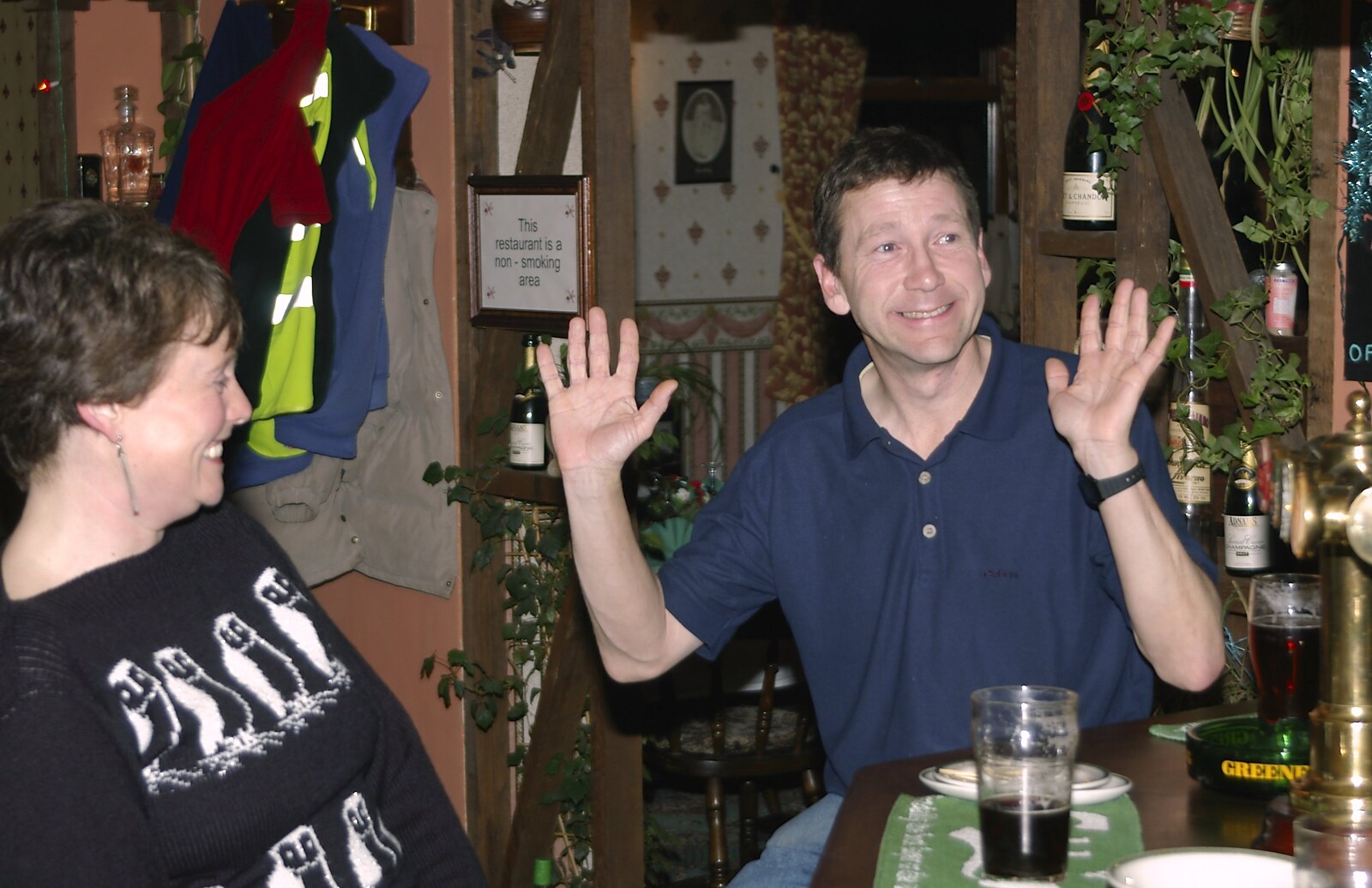 New Year's Eve at the Brome Swan, Brome, Suffolk - 31st December 2004: Apple sticks his hands up