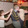 New Year's Eve at the Brome Swan, Brome, Suffolk - 31st December 2004, Suey pulls Bill's pants right up to his shoulders