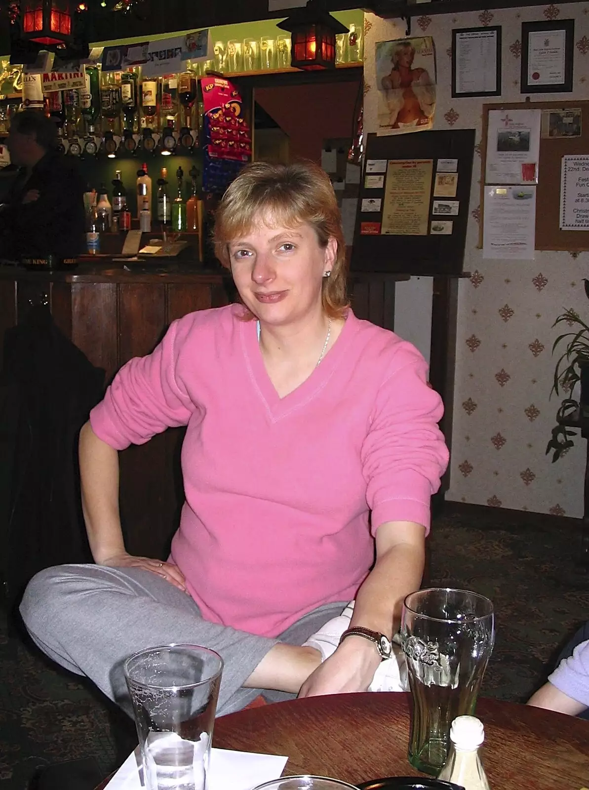 Theresa in the Swan, from Sausages at the Swan Inn, and Revs Gets Decorated, Diss and Brome - 7th January 2005