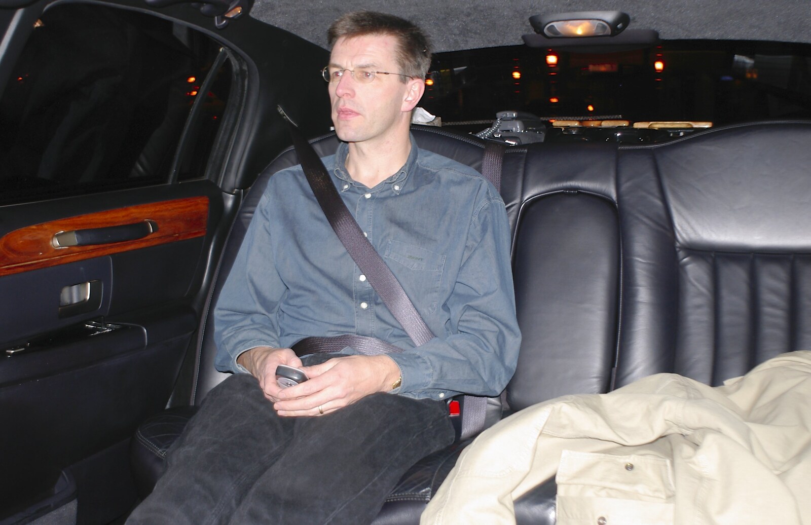 A Trip to San Diego, California, USA - 11th January 2005: John Scott in the back of a stretch limo