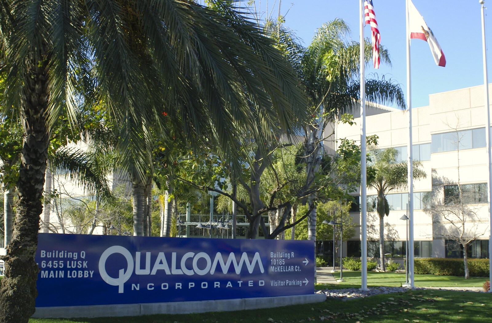 A Trip to San Diego, California, USA - 11th January 2005: The Qualcomm sign