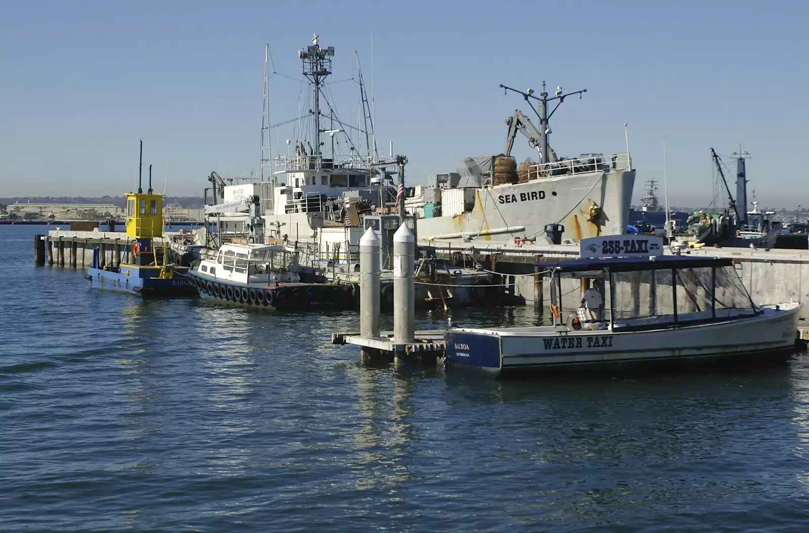 A fishing boat and water taxi, from A Trip to San Diego, California, USA - 11th January 2005