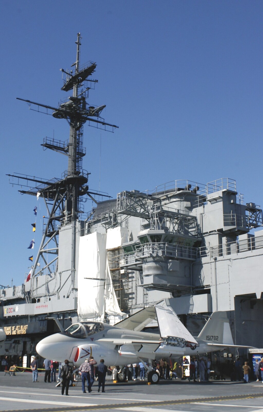 A Trip to San Diego, California, USA - 11th January 2005: The carrier's 'island' command-and-control centre