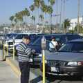 A Trip to San Diego, California, USA - 11th January 2005, Paying for parking, as a plane comes in to land