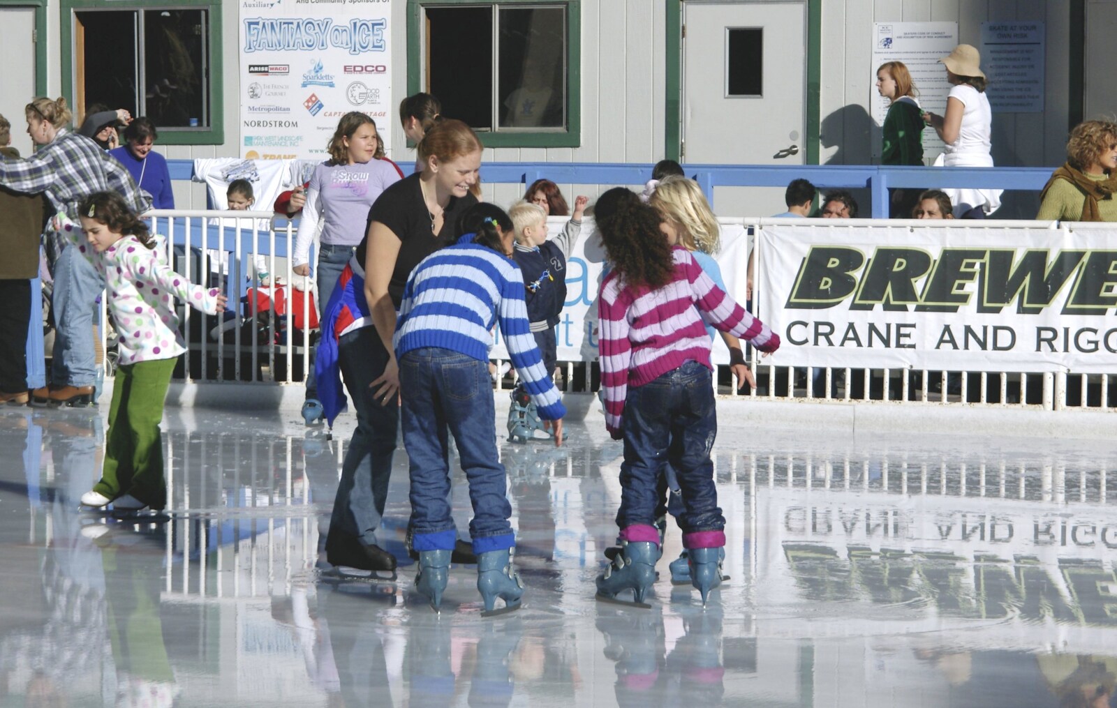 A Trip to San Diego, California, USA - 11th January 2005: Kids are ice skating in California