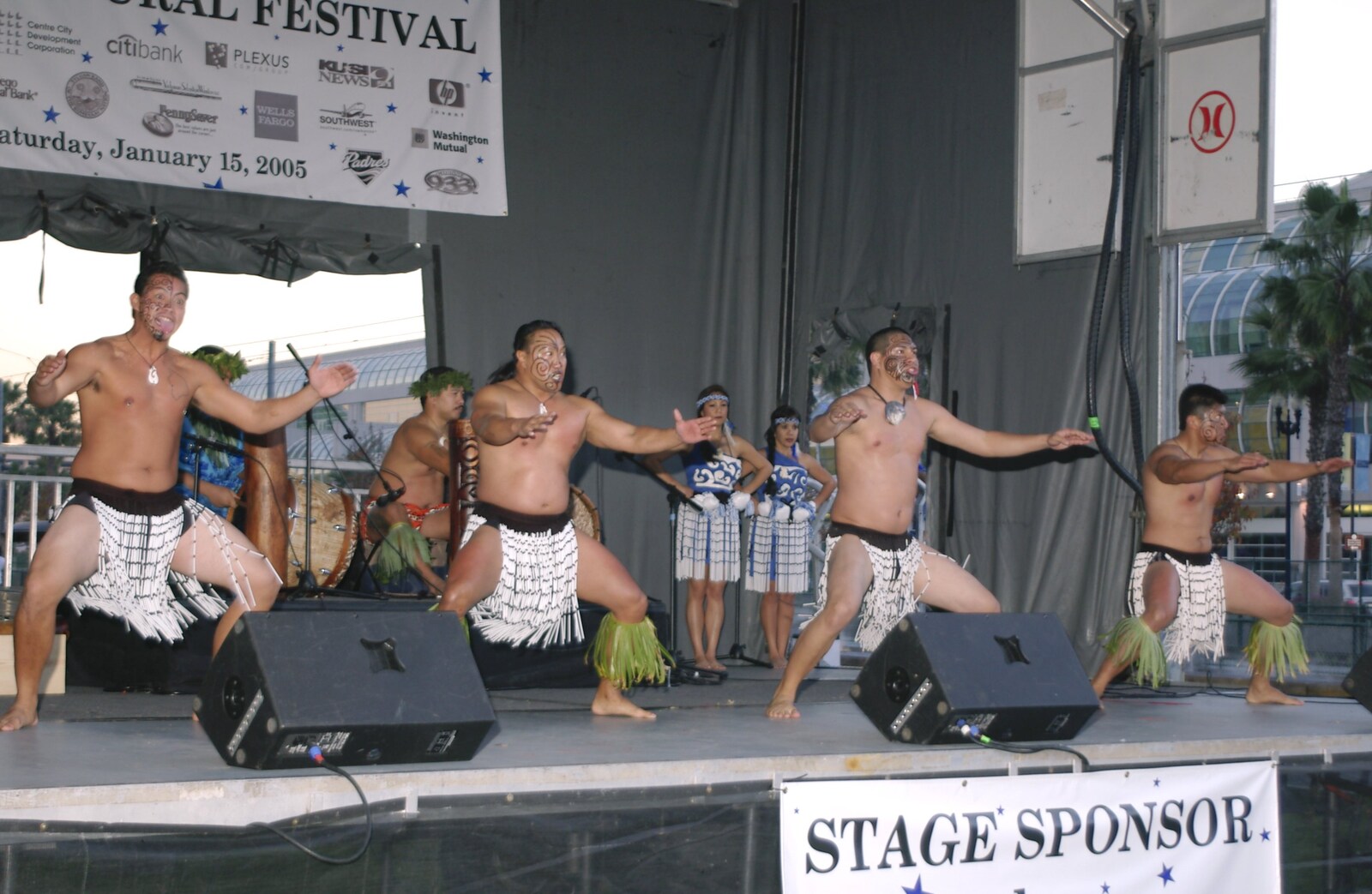A Trip to San Diego, California, USA - 11th January 2005: A Maori hakka at the San Diego multicultural event