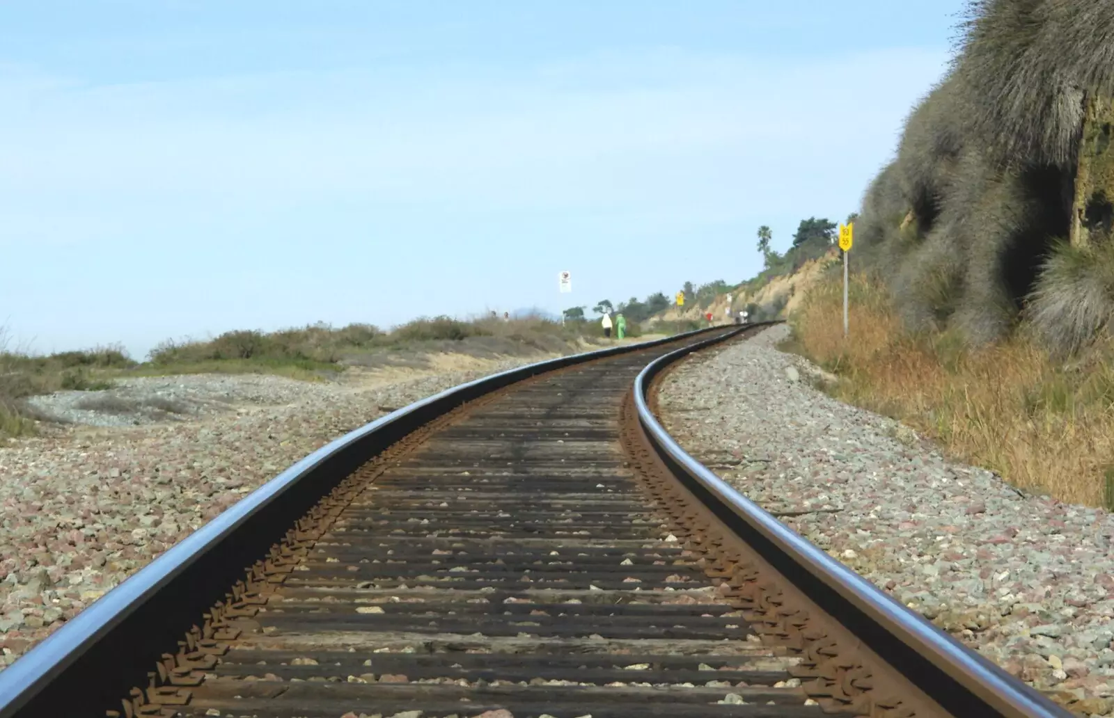 We cross a branch line railway track, from A Trip to San Diego, California, USA - 11th January 2005