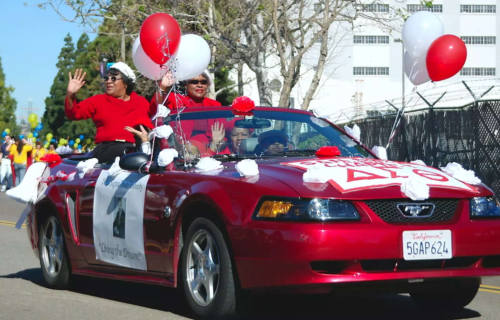 A Delta Sigma Theta sorority car, from Martin Luther King Day and Gomez at the Belly Up, San Diego, California, US - 15th January 2005