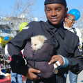 A girl has a tiny dog in a bag, Martin Luther King Day and Gomez at the Belly Up, San Diego, California, US - 15th January 2005