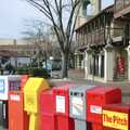A row of news boxes, A Visit to Sprint, Overland Park, Kansas City, Missouri, US - 16th January 2005