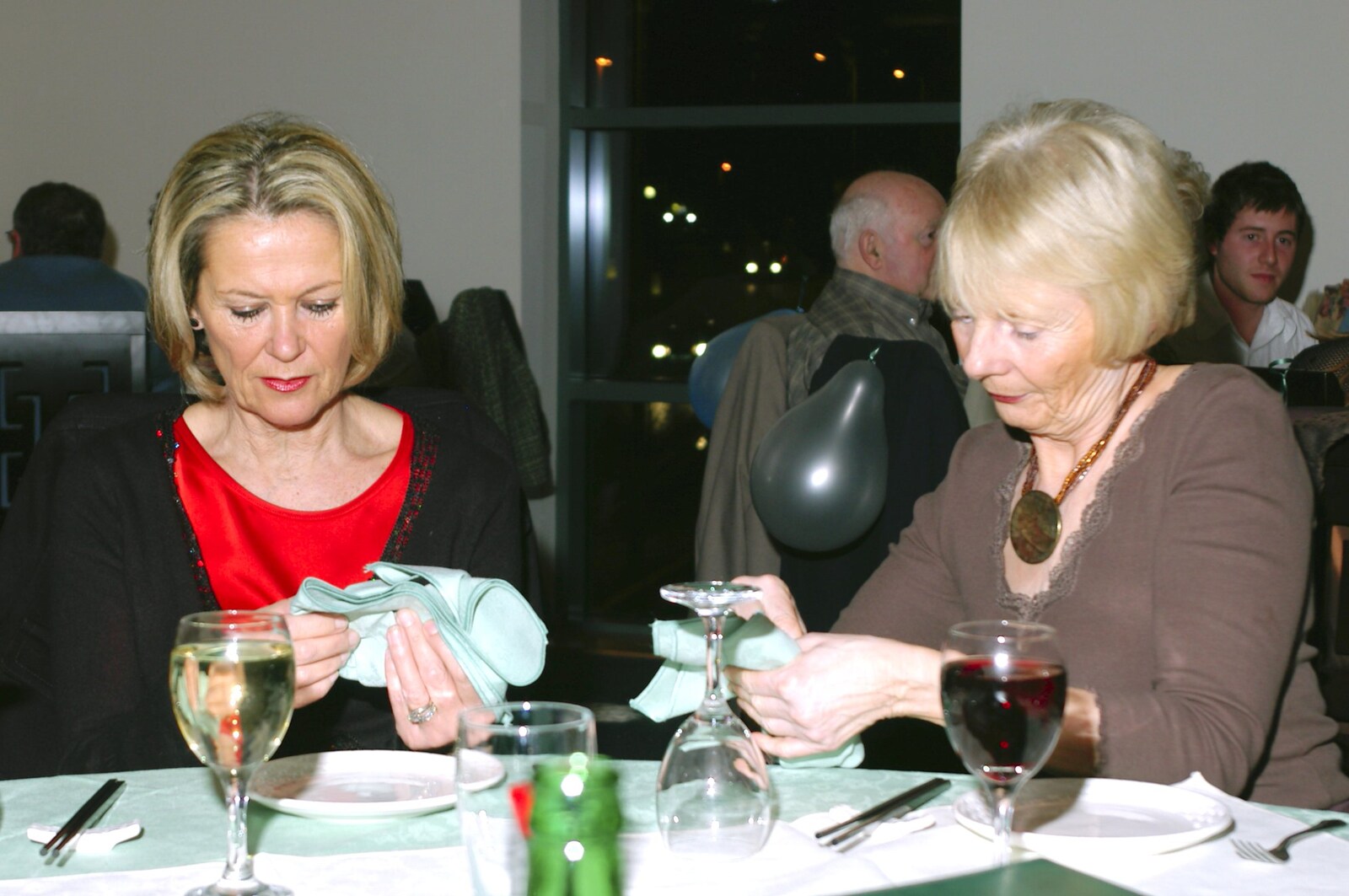 The Old Man's 70th Birthday, Pontefract, West Yorkshire - 29th January 2005: Folding up napkins in Eastern Court