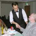 The old man gets a cake and a handshake, The Old Man's 70th Birthday, Pontefract, West Yorkshire - 29th January 2005