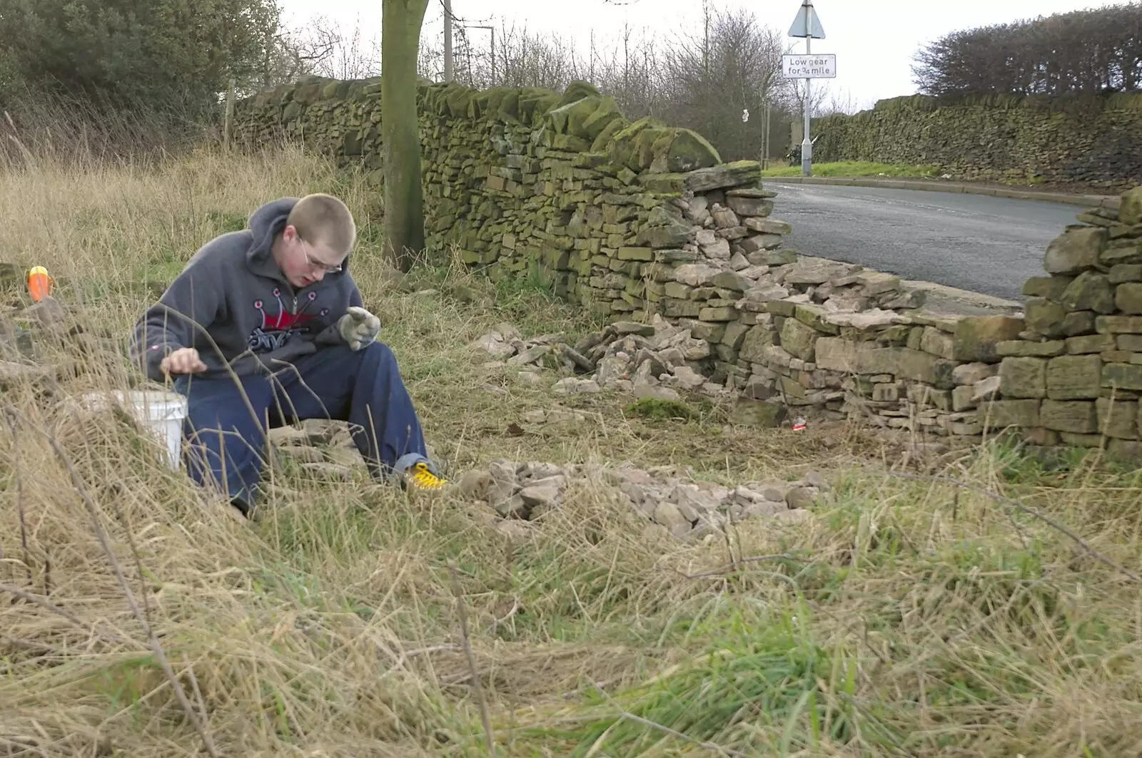 Dry stone walling, from The Old Man's 70th Birthday, Pontefract, West Yorkshire - 29th January 2005