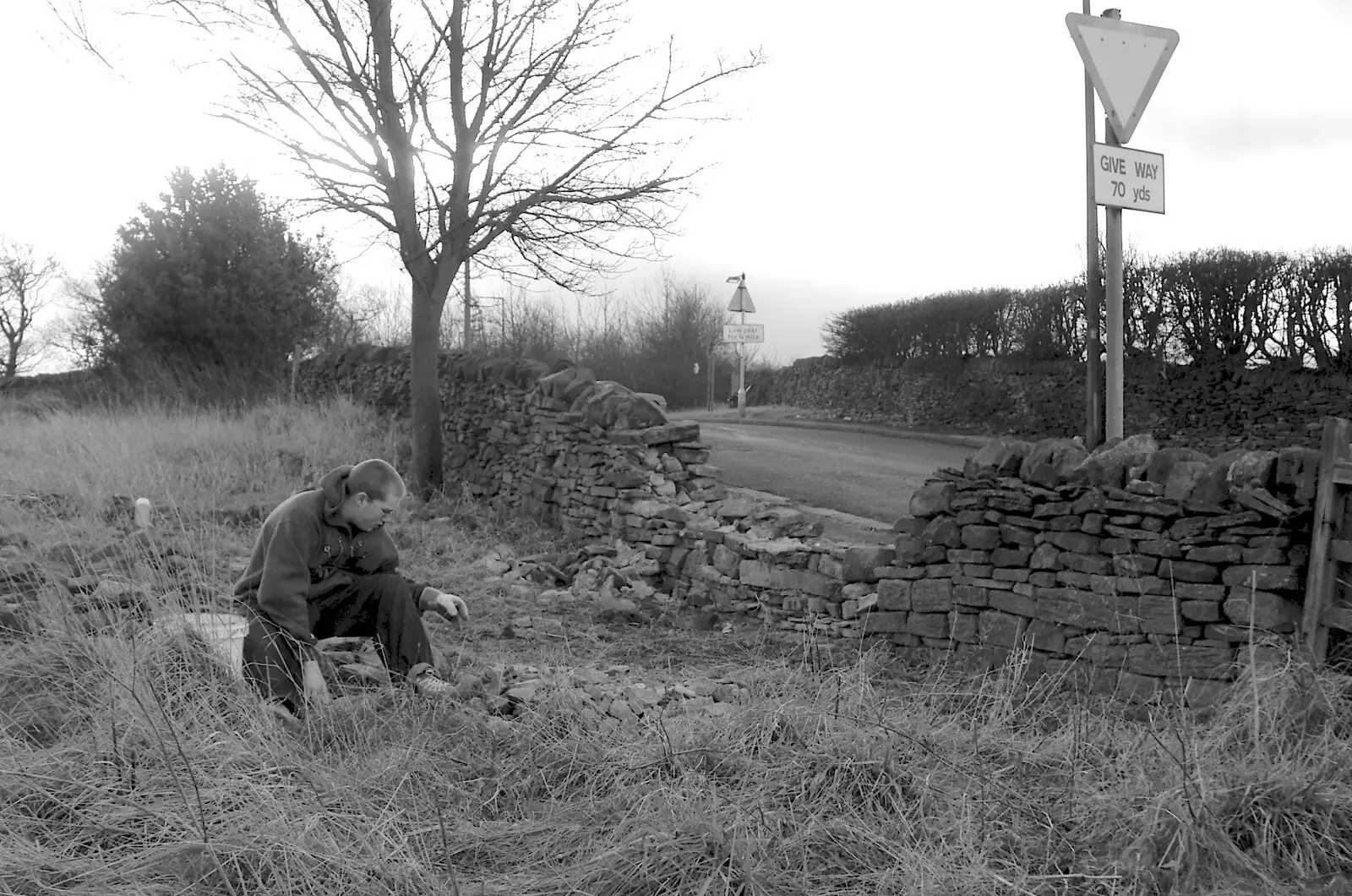 There's a big hole in the wall to fix, from The Old Man's 70th Birthday, Pontefract, West Yorkshire - 29th January 2005