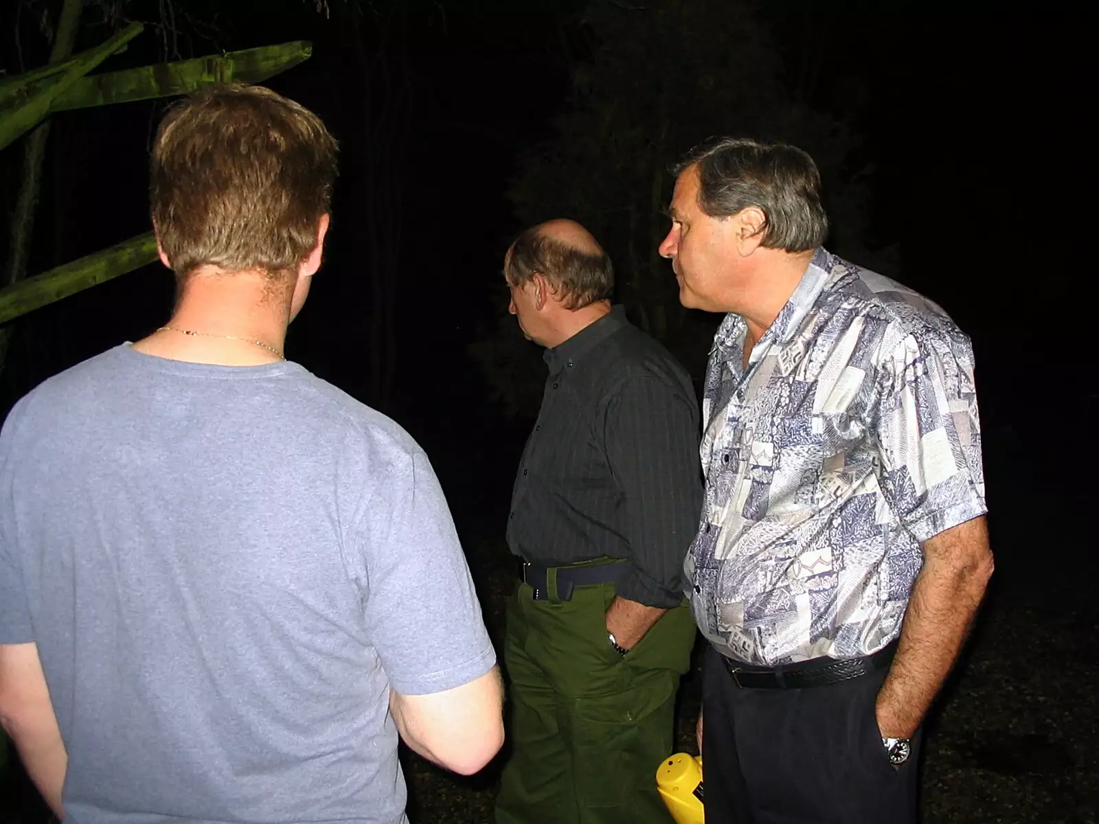 Marc, Mick and Alan roam around in the dark, from A Swan Car Crash and the End of Trigenix, Brome and Cambridge - 31st January 2005