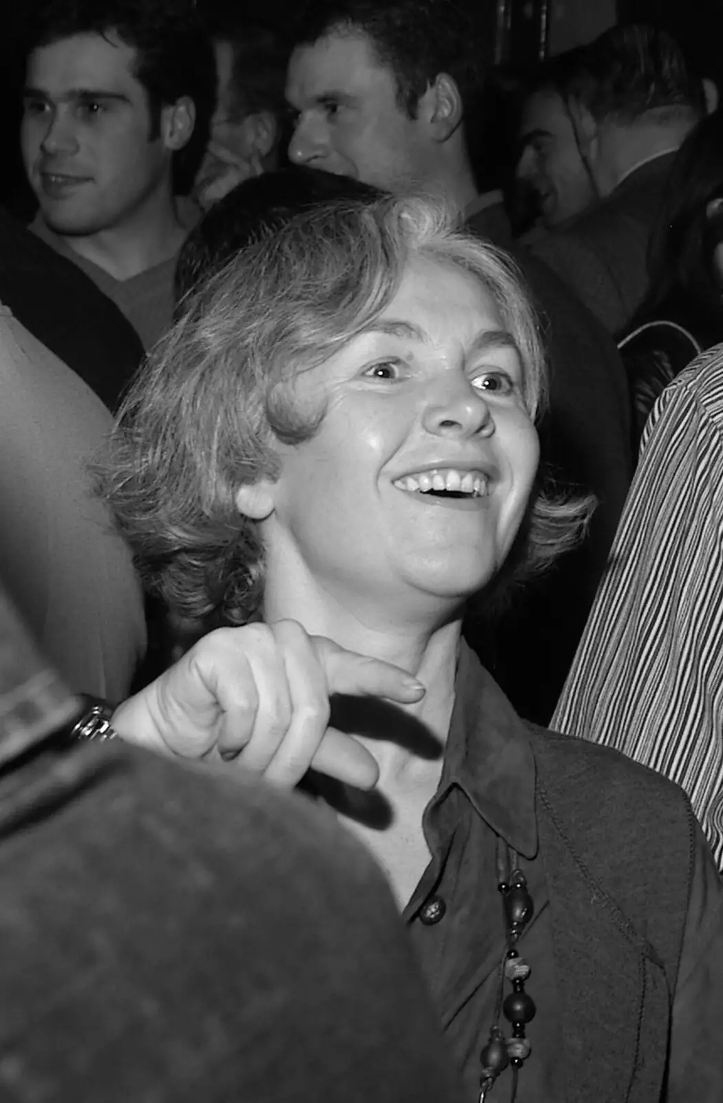 Someone in the crowd smiles, from Tsunami-Aid at the Greyhound, Botesdale, Suffolk - 5th February 2005