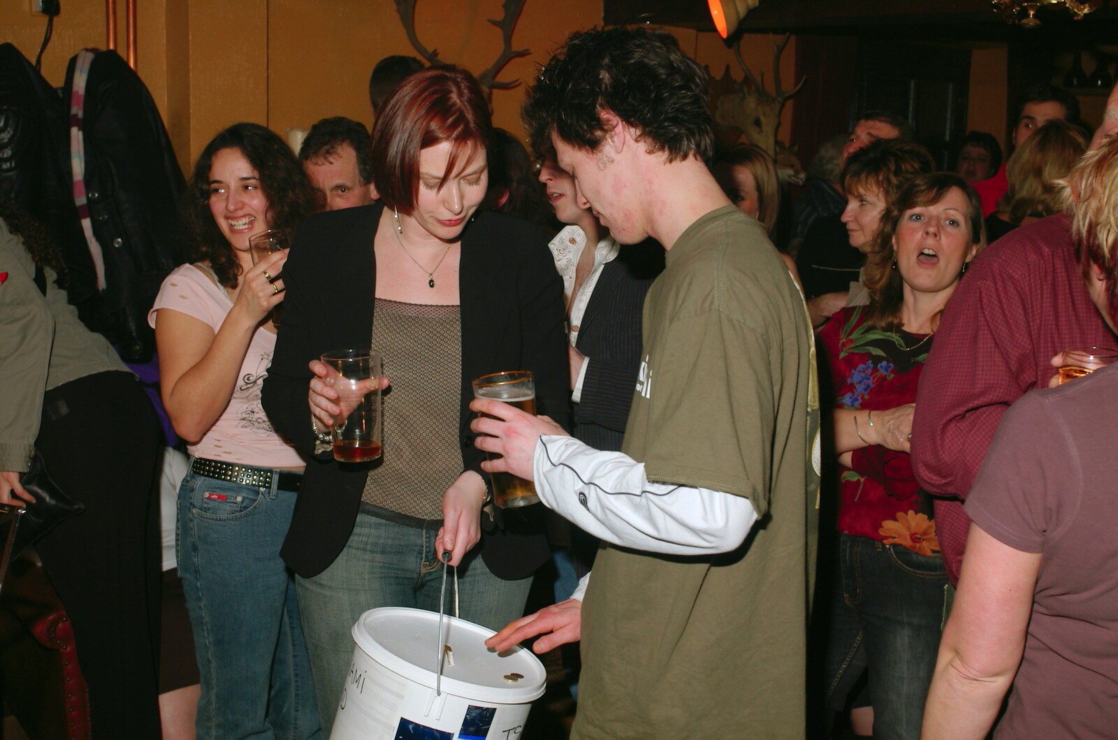 The collection bucket goes around from Tsunami-Aid at the Greyhound, Botesdale, Suffolk - 5th February 2005