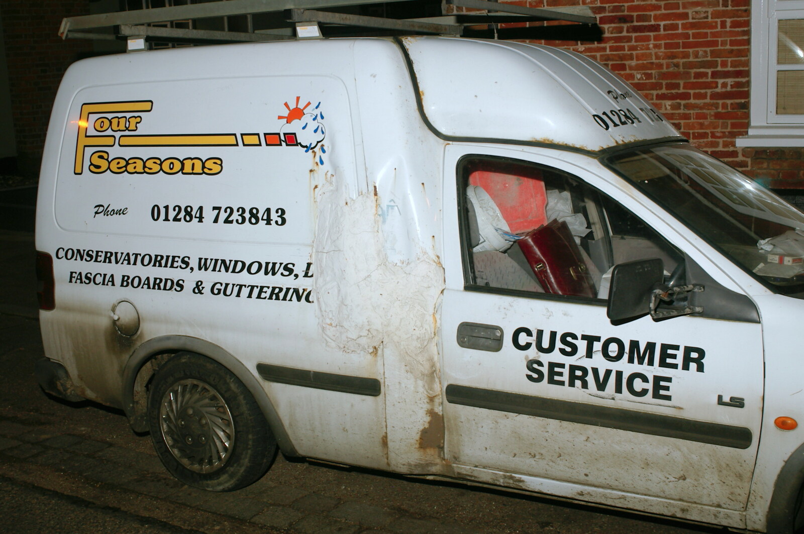 An extreme example of body filler in a van from Tsunami-Aid at the Greyhound, Botesdale, Suffolk - 5th February 2005