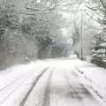 Rectory Road in Brome, in the snow, Wendy Leaves "The Lab" and a Snow Day, Cambridge and Brome - 25th February 2005