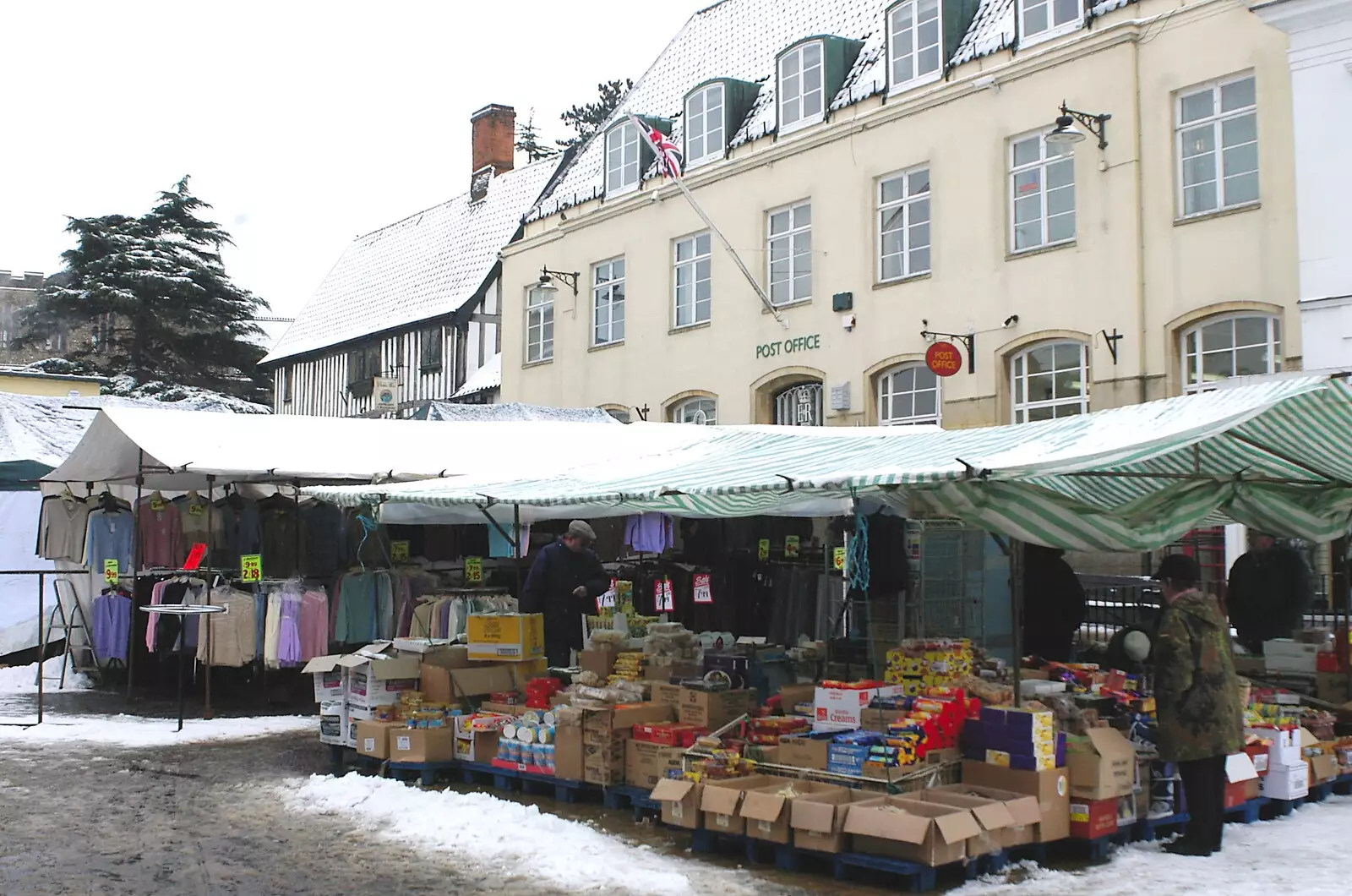 The market place and Post Office in Diss, from Wendy Leaves "The Lab" and a Snow Day, Cambridge and Brome - 25th February 2005