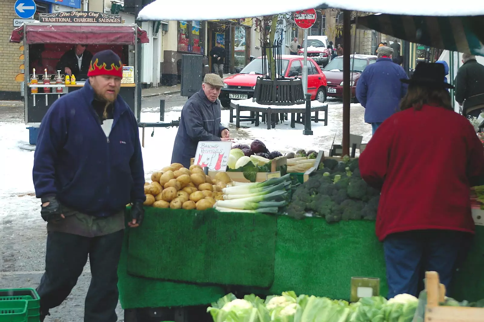 Market greengrocers, from Wendy Leaves "The Lab" and a Snow Day, Cambridge and Brome - 25th February 2005