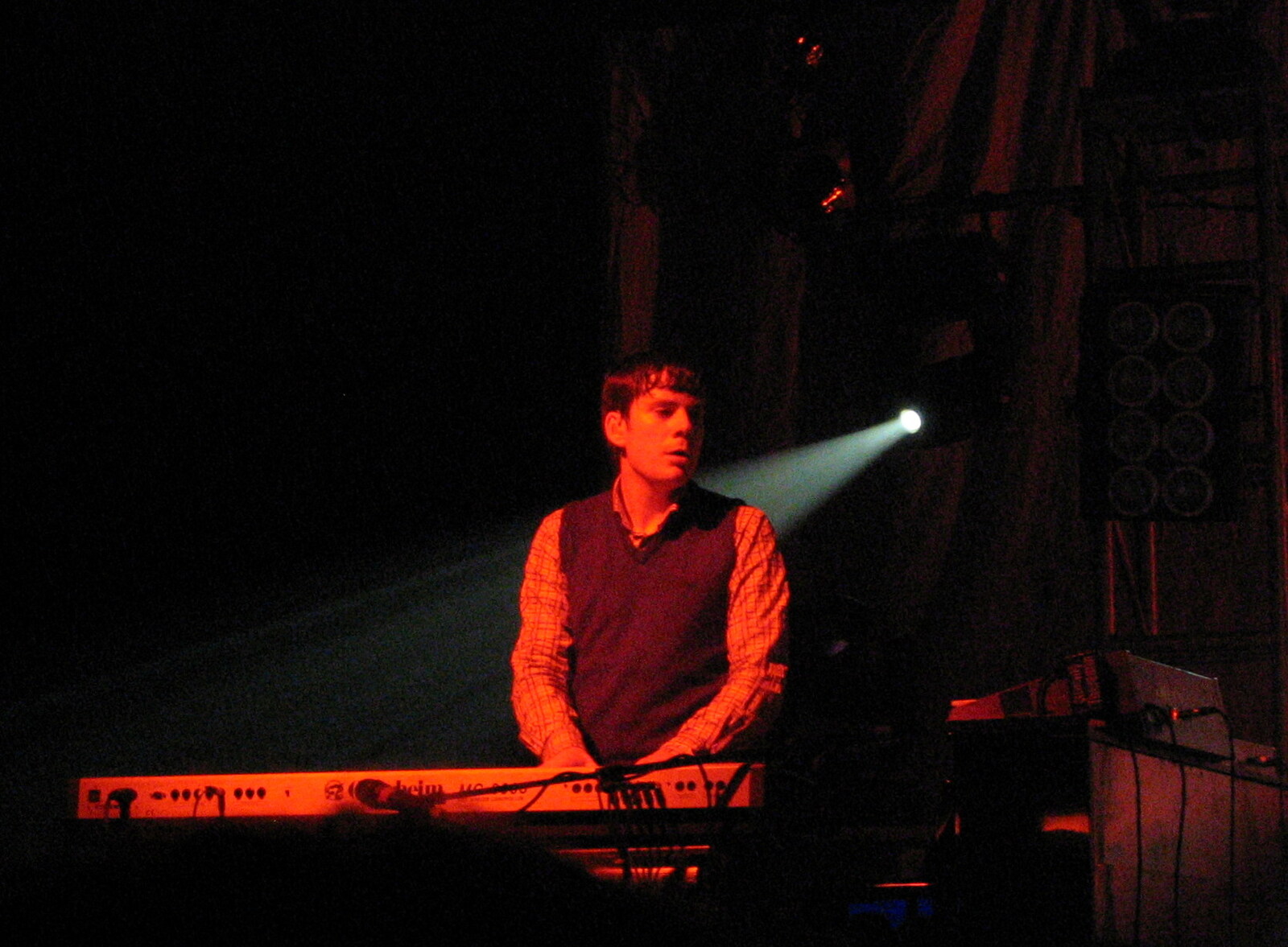 Tim on keyboards from Athlete and Doves at the UEA, Earlham Road, Norwich, Norfolk - 11th March 2005