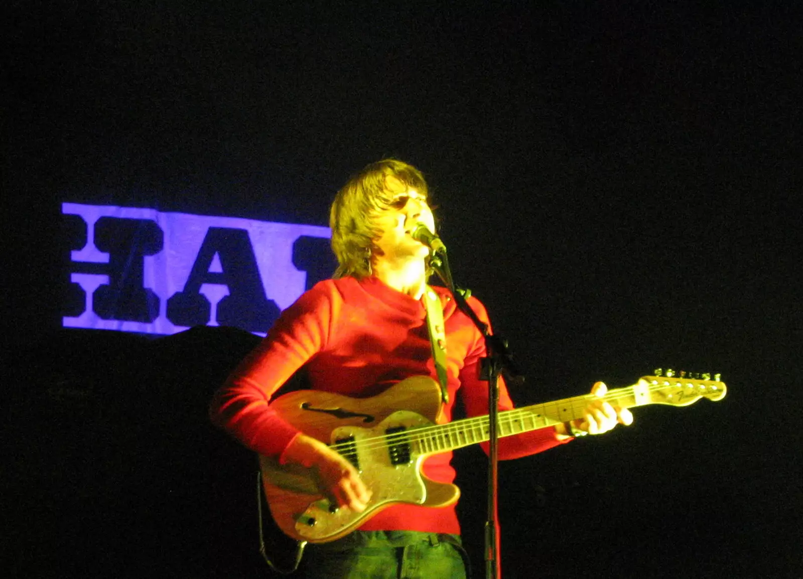 Hal take to the stage, from Athlete and Doves at the UEA, Earlham Road, Norwich, Norfolk - 11th March 2005