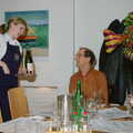 In Fish Works restaurant, some fizz arrives, Mike's 70th Birthday, Christchurch, Dorset - 12th March 2005